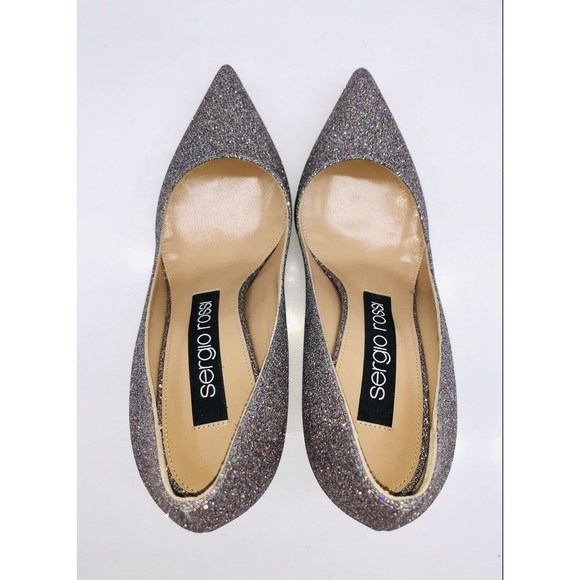 Sergio Rossi Women Godiva Pointed Toe Dress Pump Royal Degrade Silver EU 36 US 6 - Picture 6 of 11